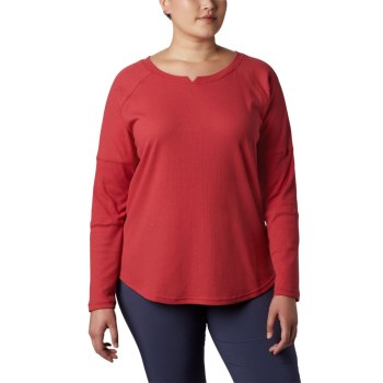 Dámské Mikiny Columbia Fall Pine Washed Crew Plus Size Červené SXHGYB436